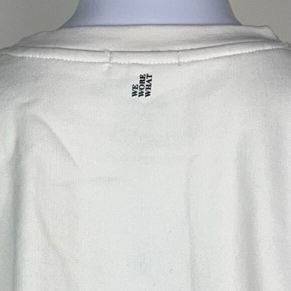 WeWoreWhat Solid Cropped Sweatshirt in Off White - Picture 11 of 13